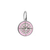 Silver Mini Pink Enamel Compass Charm (SHIPS JUNE) - JET SET CANDY  (4440629313624)