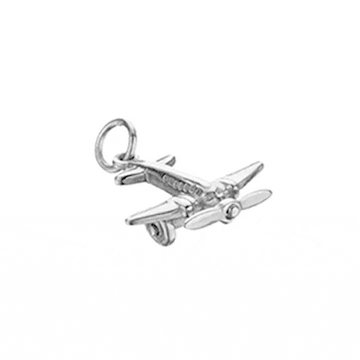 Propeller Airplane Charm Silver