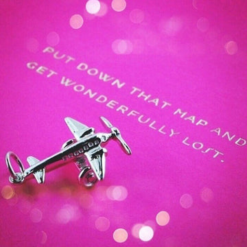 Propeller Airplane Charm Silver