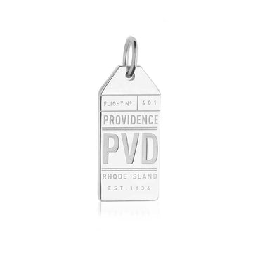 Providence Rhode Island USA PVD Luggage Tag Charm Silver