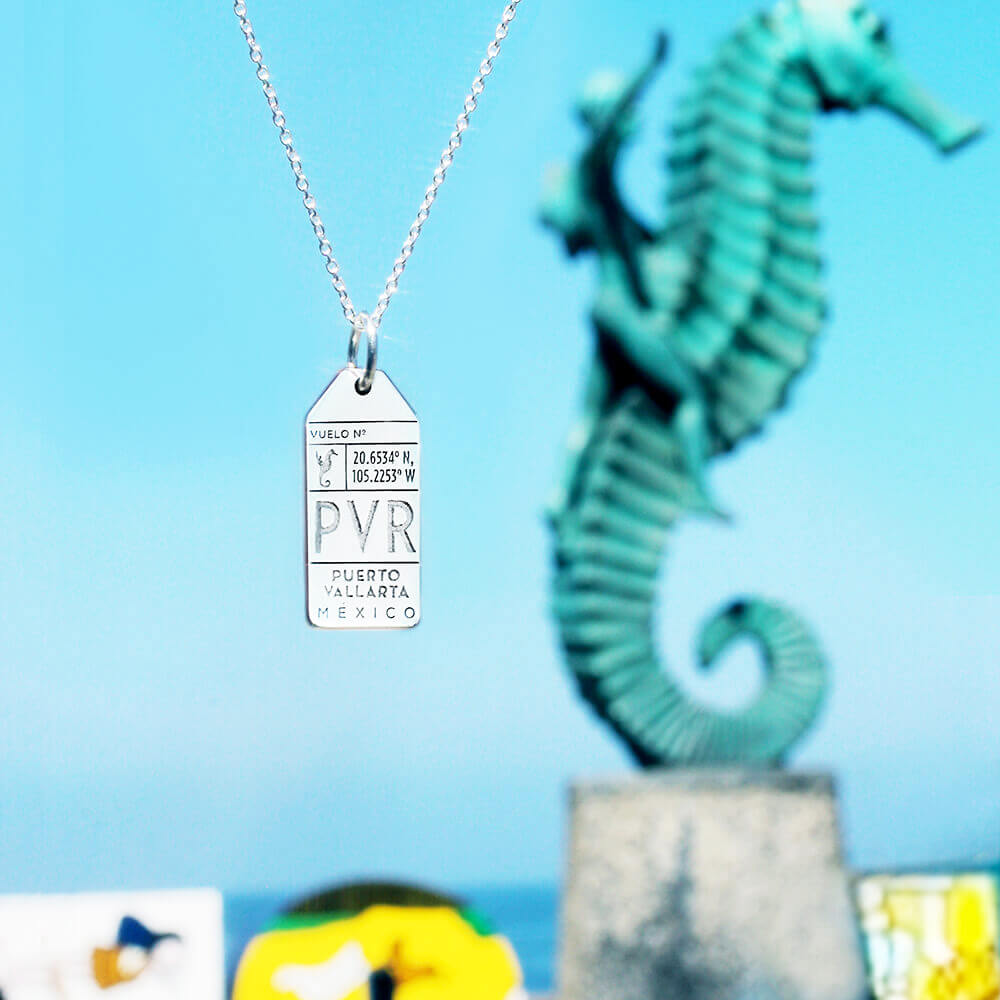 Silver Puerto Vallarta, Mexico PVR Luggage Tag charm (6606065860792)