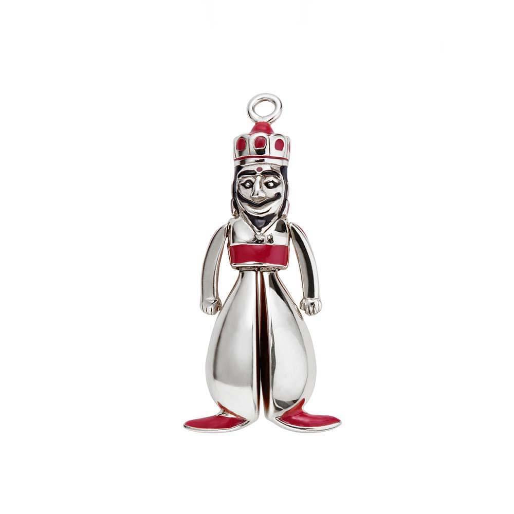 Silver India Charm, Indian Rajasthan Puppet - JET SET CANDY  (1720168808506)