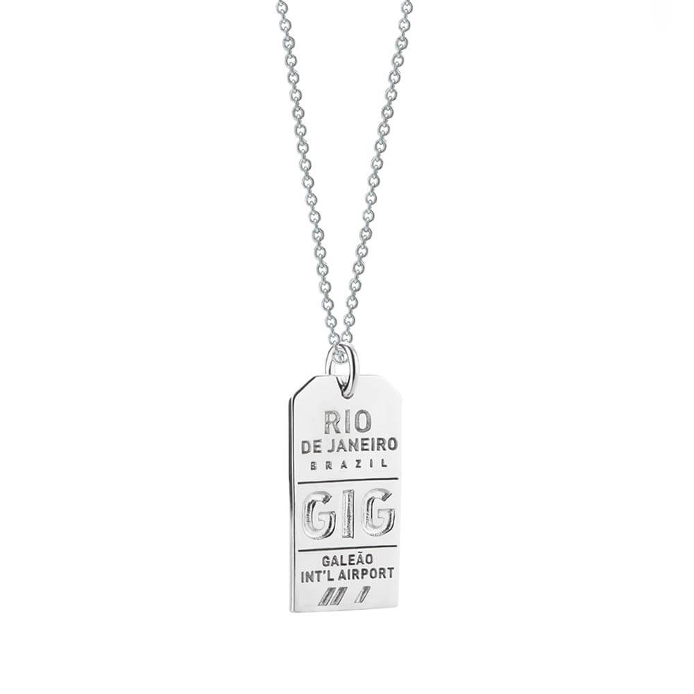 Silver Brazil Charm, GIG Rio de Janeiro Luggage Tag - JET SET CANDY  (1720191320122)