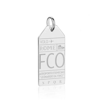 Rome Italy FCO Luggage Tag Charm Silver