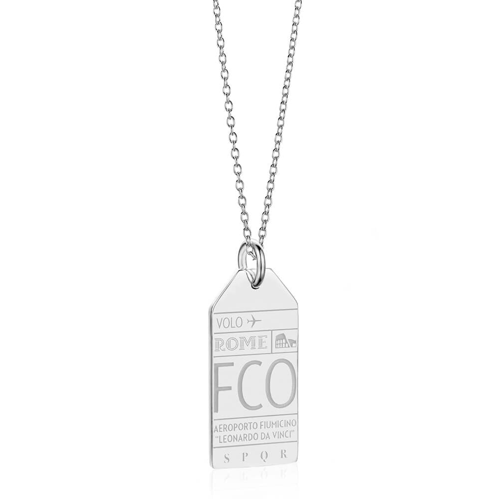 Silver Rome Charm, FCO Luggage Tag - JET SET CANDY (7781392711928)