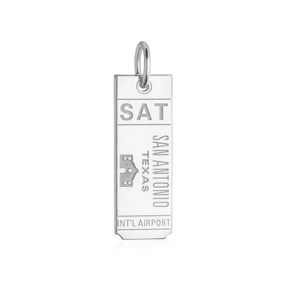 Silver Texas Charm, SAT San Antonio Luggage Tag (SHIPS JUNE) - JET SET CANDY  (1720182931514)