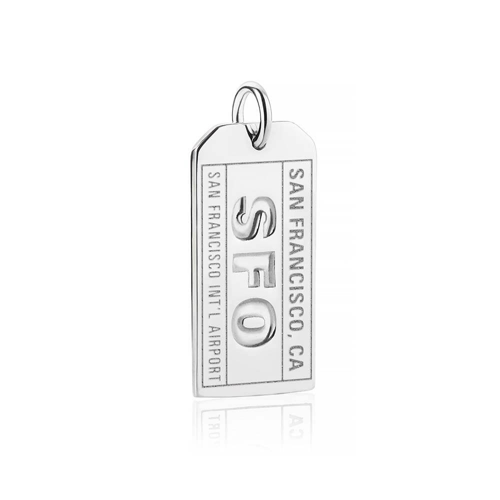 Silver California Charm, SFO San Francisco Luggage Tag - JET SET CANDY  (2484277313594)