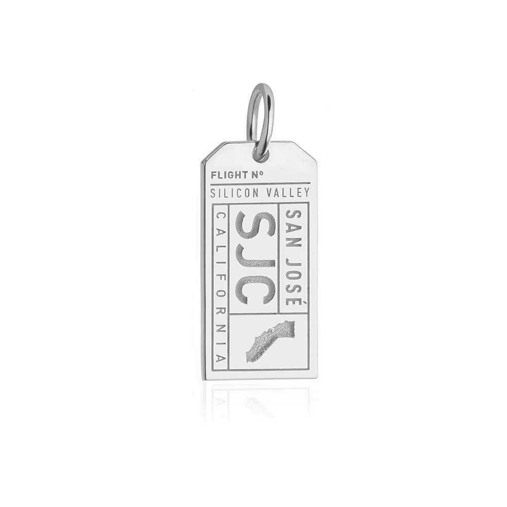 Silver SJC San Jose Luggage Tag Charm - JET SET CANDY (7694078312696)