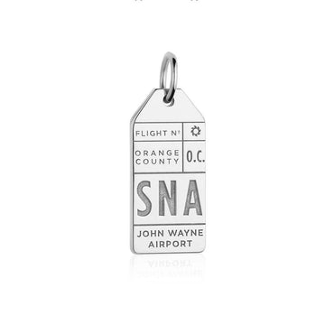 Orange County California USA SNA Santa Ana Luggage Tag Charm Silver