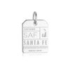Santa Fe New Mexico USA SAF Luggage Tag Charm Silver