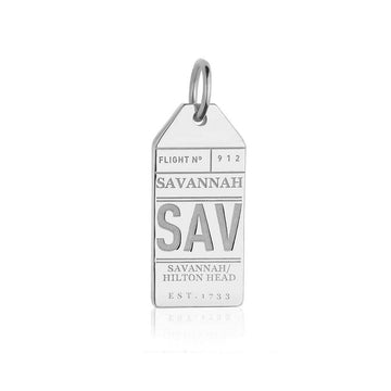 Savannah Georgia USA SAV Luggage Tag Charm Silver