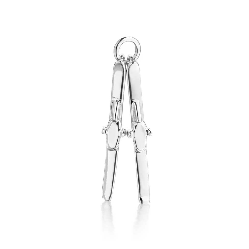 Sterling Silver Skis Charm - JET SET CANDY  (1720176967738)