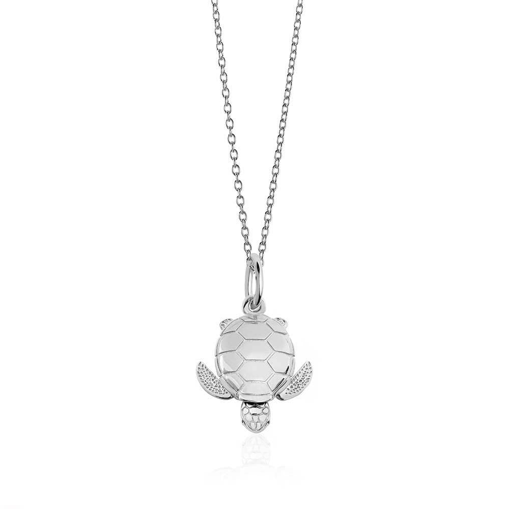 Small Sterling Silver Sea Turtle Charm (SHIPS JUNE) - JET SET CANDY  (2499721789498)