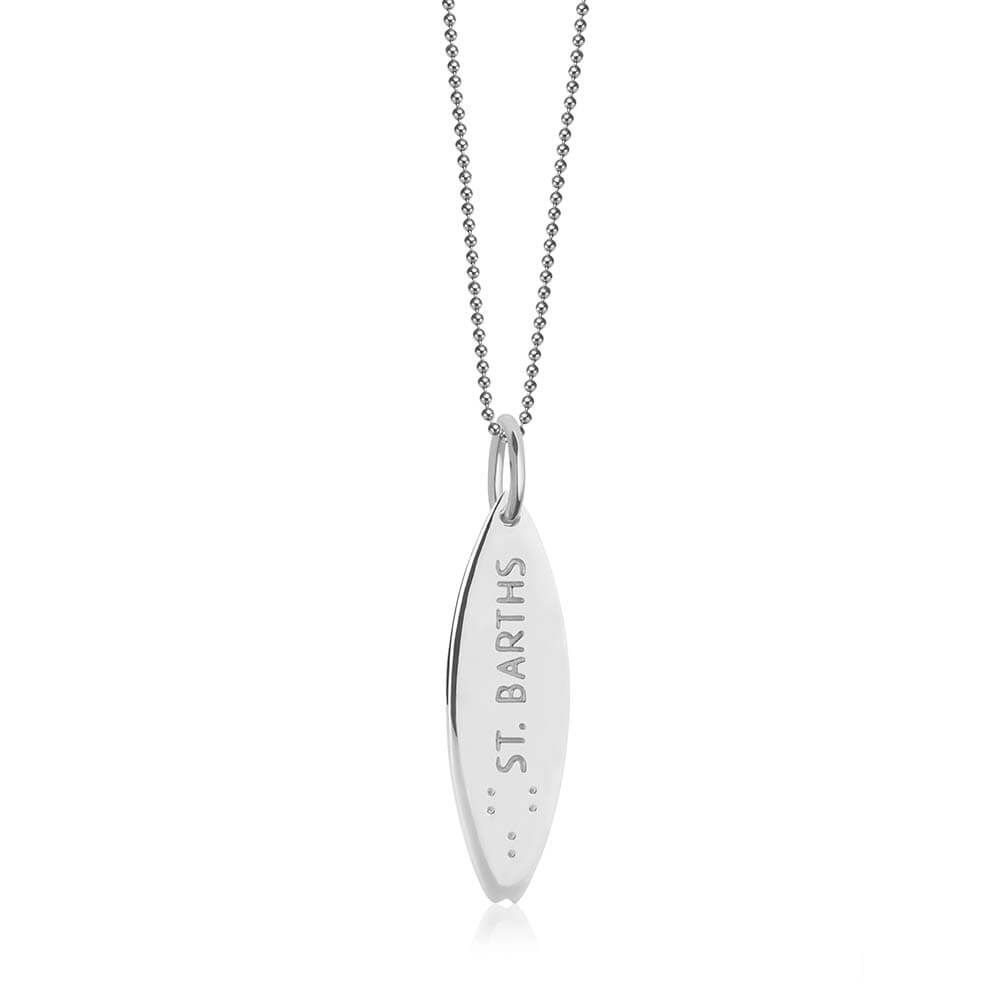 Silver Surfboard Charm, St. Barths - JET SET CANDY  (1720175231034)