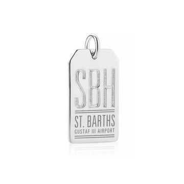 St Barths Caribbean SBH Luggage Tag Charm Silver