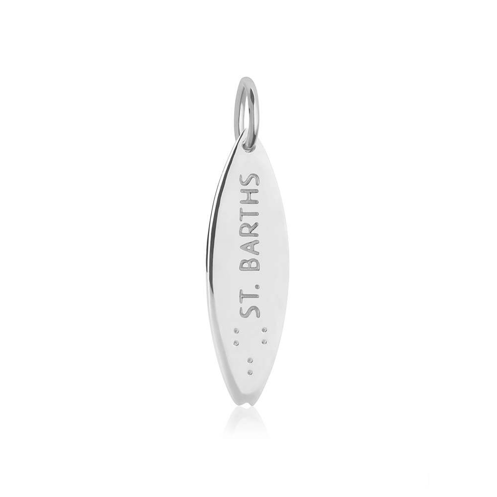 Silver Surfboard Charm, St. Barths - JET SET CANDY  (1720175231034)