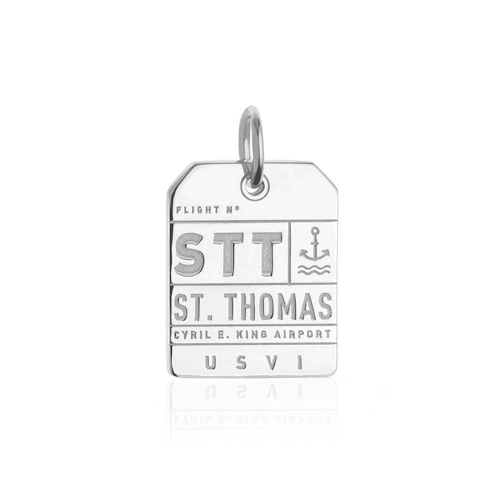 Silver Caribbean Charm, STT St. Thomas Luggage Tag - JET SET CANDY  (2511192784954)