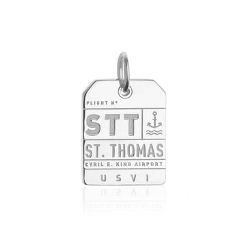 Silver Caribbean Charm, STT St. Thomas Luggage Tag