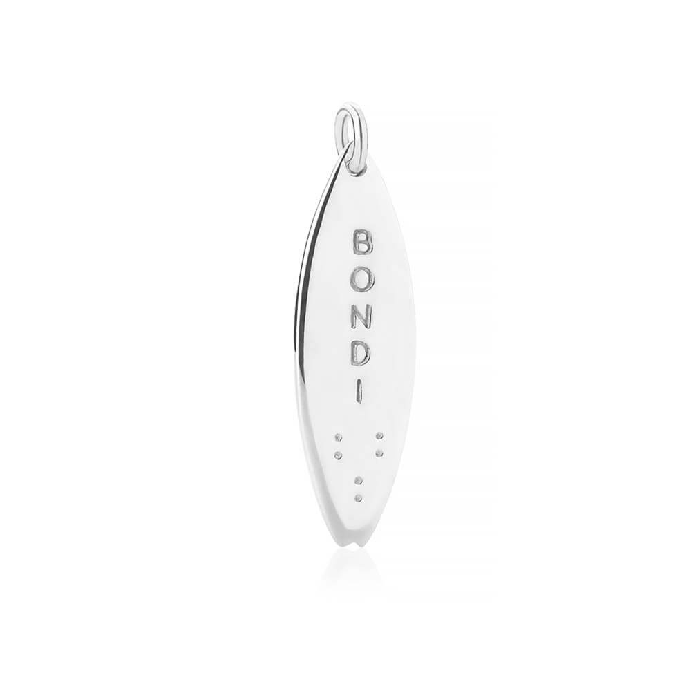 Silver Bondi Surfboard Charm, Sydney, Australia - JET SET CANDY  (1720176345146)