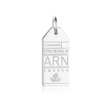 Stockholm Sweden ARN Luggage Tag Charm Silver