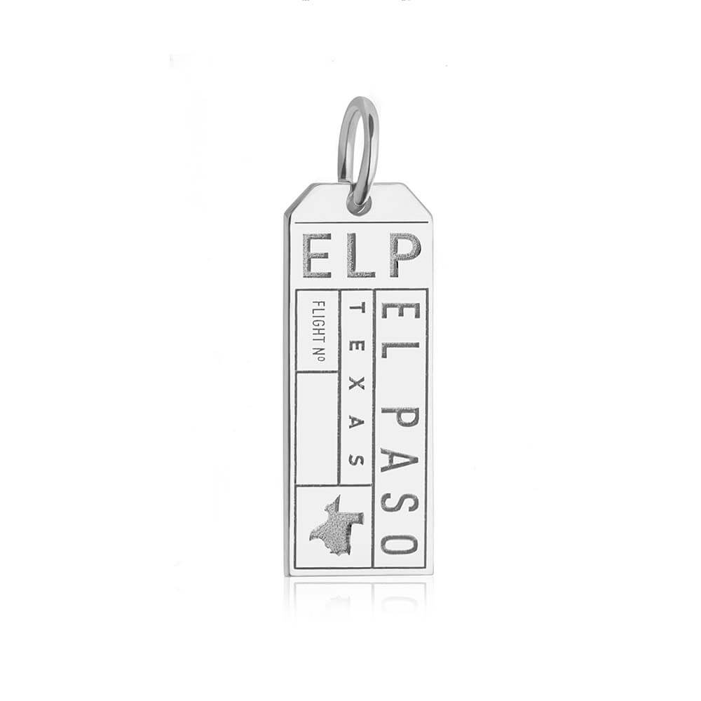 Silver Texas Charm, ELP El Paso Luggage Tag - JET SET CANDY  (1720187256890)