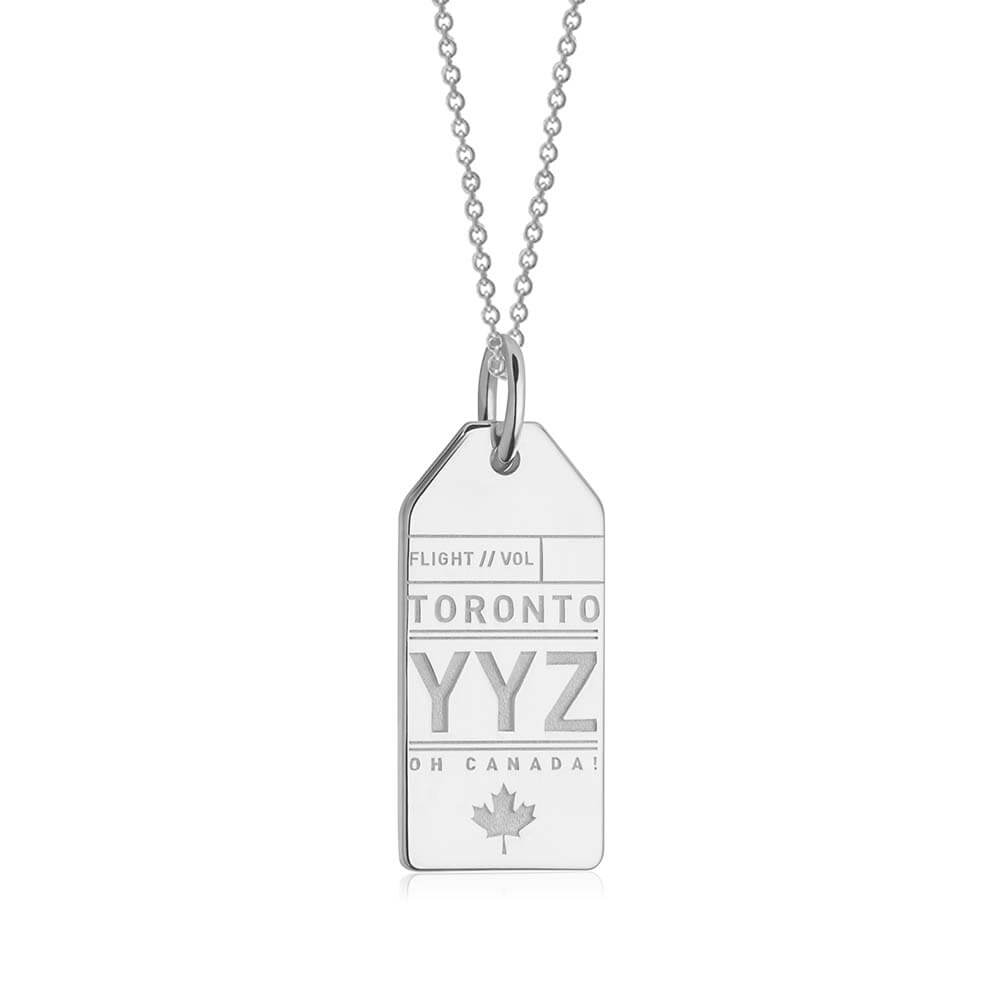 アクセサリー yy Toronto Canada YYZ Luggage Tag Charm Silver – JET SET CANDY