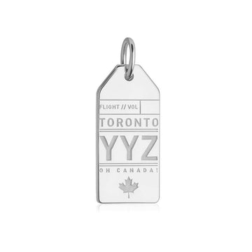 Toronto Canada YYZ Luggage Tag Charm Silver