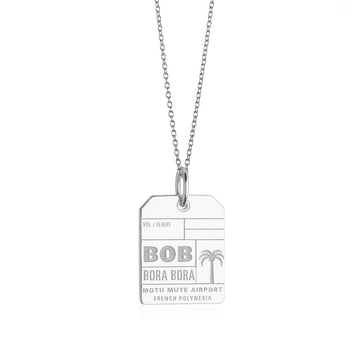 Bora Bora BOB Luggage Tag Charm Silver