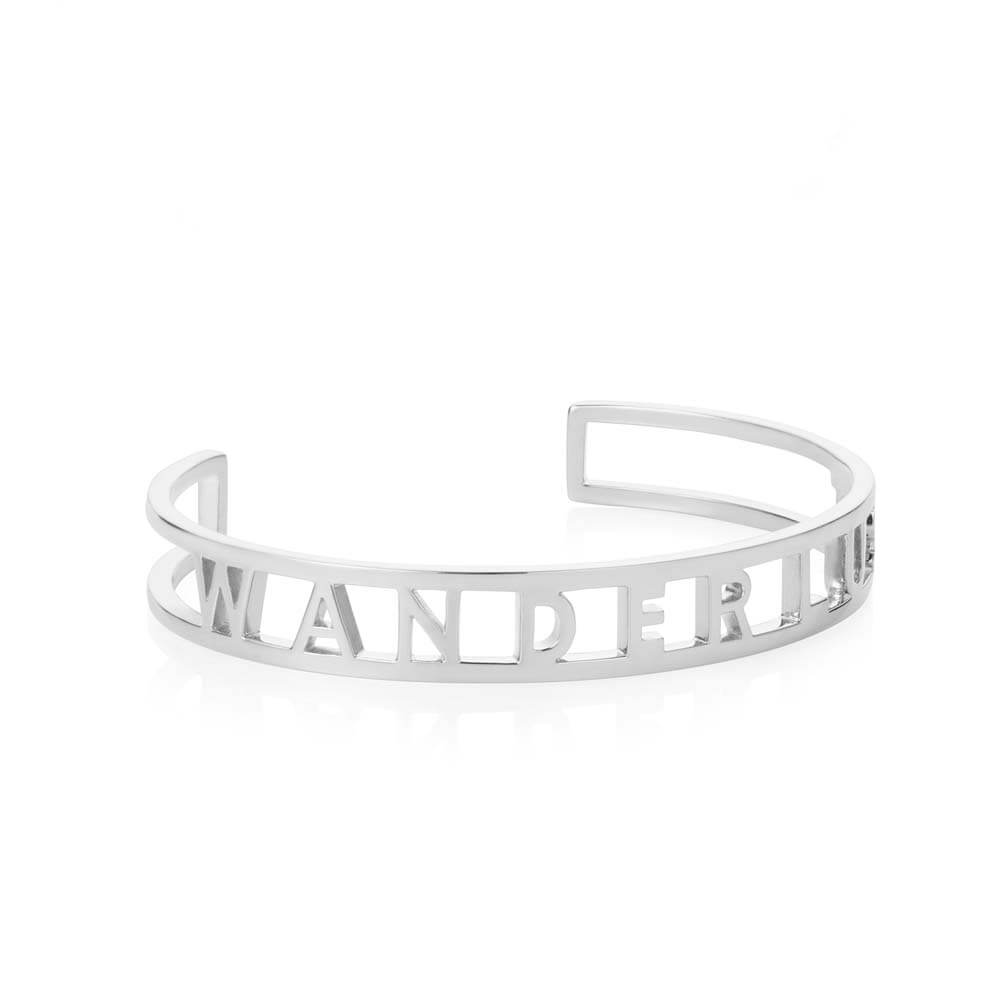 Silver Cutout Travel Cuff Bracelet, Wanderlust - JET SET CANDY  (2036732788794)