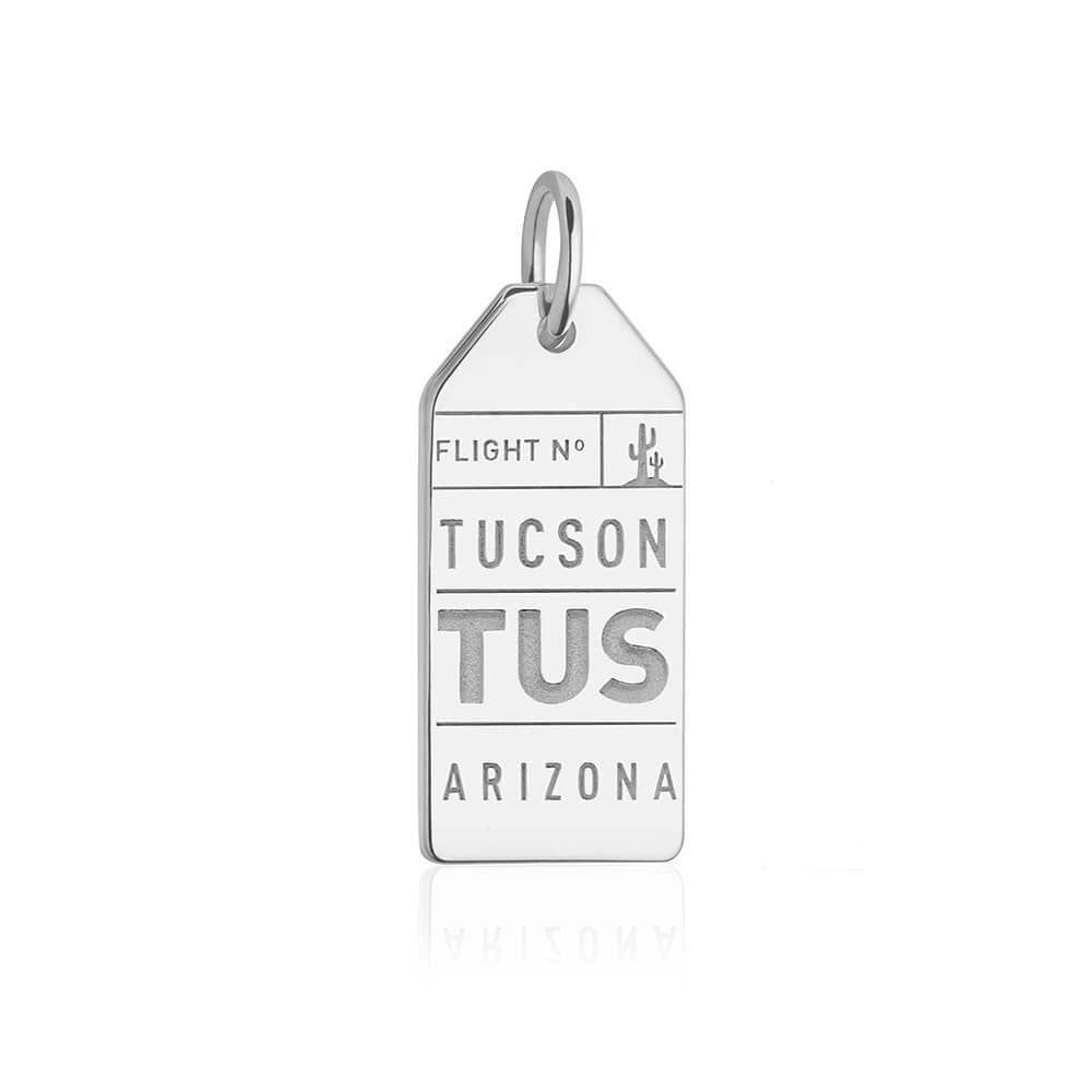 Silver Tucson, Arizona TUS Luggage Tag Charm - JET SET CANDY  (2419543015482)