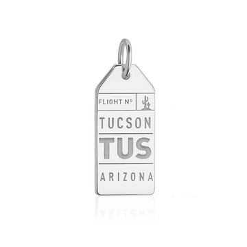 Tucson Arizona USA TUS Luggage Tag Charm Silver