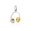 Headphones Charm Two-Tone Silver