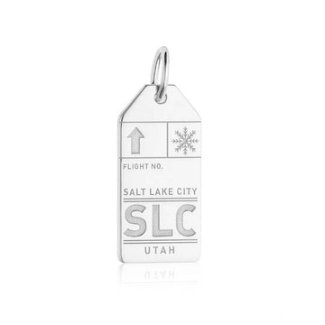 Salt Lake City Utah USA SLC Luggage Tag Charm Silver