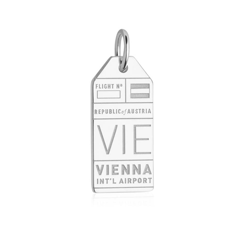 Silver Austria Charm, VIE Vienna Luggage Tag - JET SET CANDY  (1720196694074)