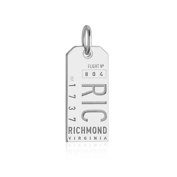 Richmond Virginia USA RIC Luggage Tag Charm Silver