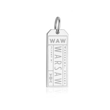 Silver Poland Charm, WAW Warsaw Luggage Tag