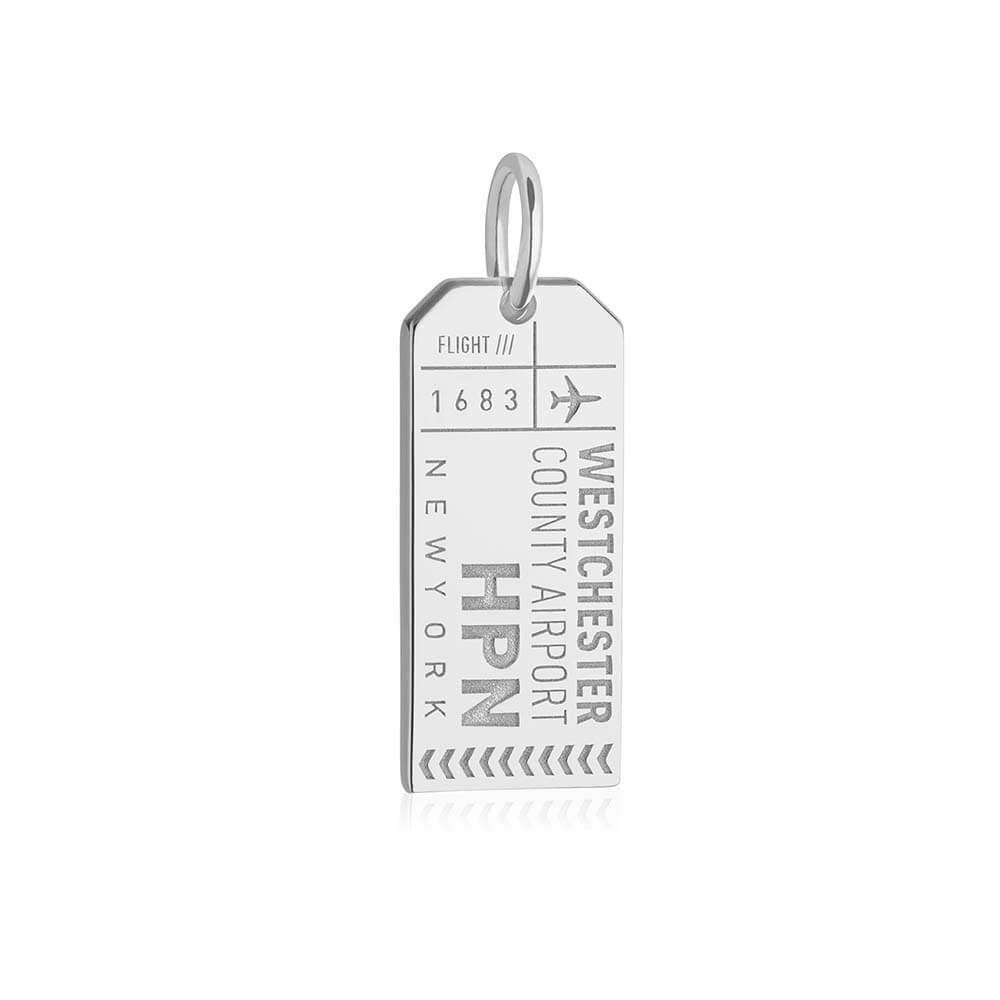 Silver New York Charm, HPN Westchester County Luggage Tag - JET SET CANDY  (1720185716794)
