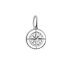 Silver Mini White Enamel Compass Charm - JET SET CANDY  (4440643403864)