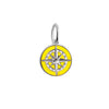 Silver Mini Yellow Enamel Compass Charm - JET SET CANDY  (4440648122456)