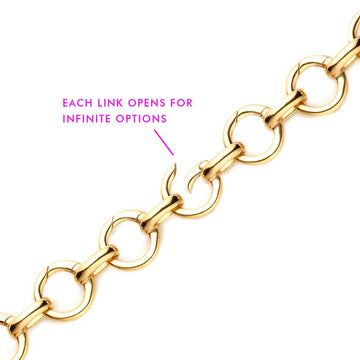Solid Gold Infinity Link Charm Bracelet