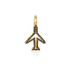Black Diamond Pavé Plane Charm Solid Gold