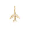 Diamond Pavé Plane Charm Solid Gold