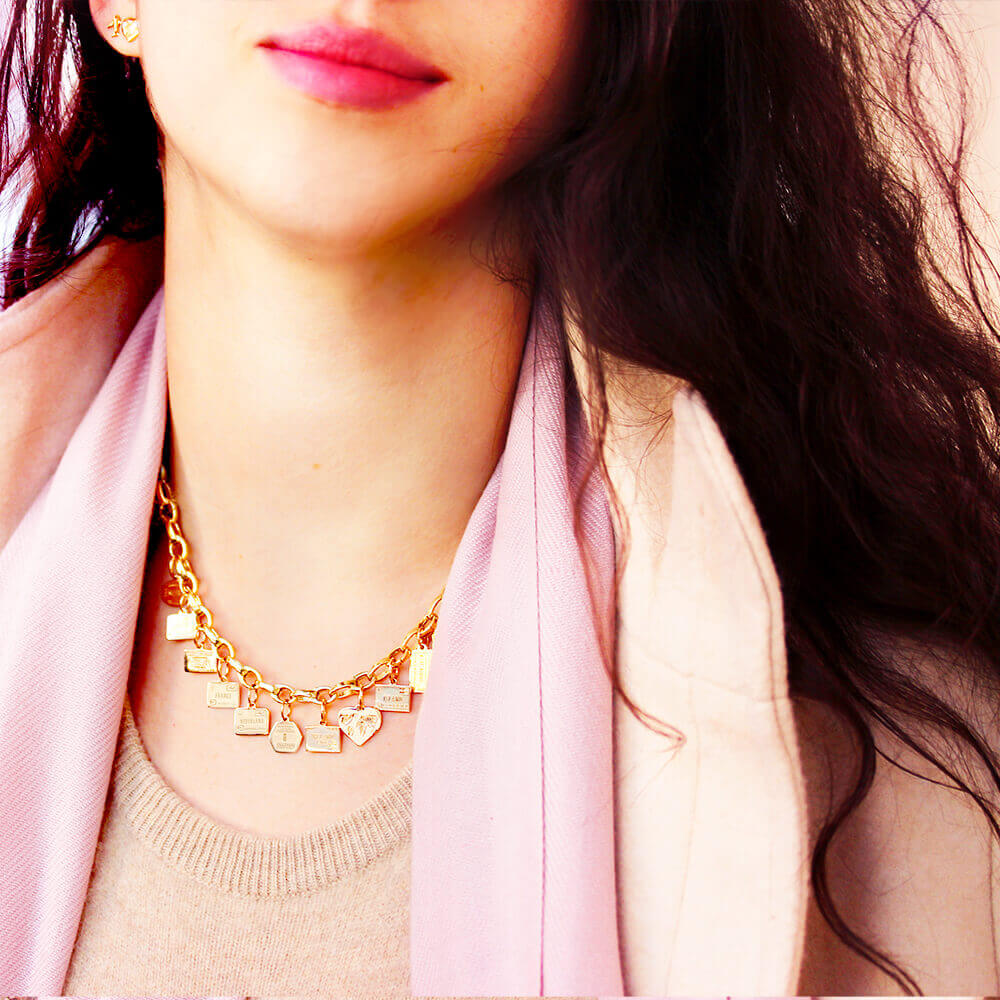 Slim Solid Gold Infinity Link Charm Necklace (Ships Oct.) (6103385800888)