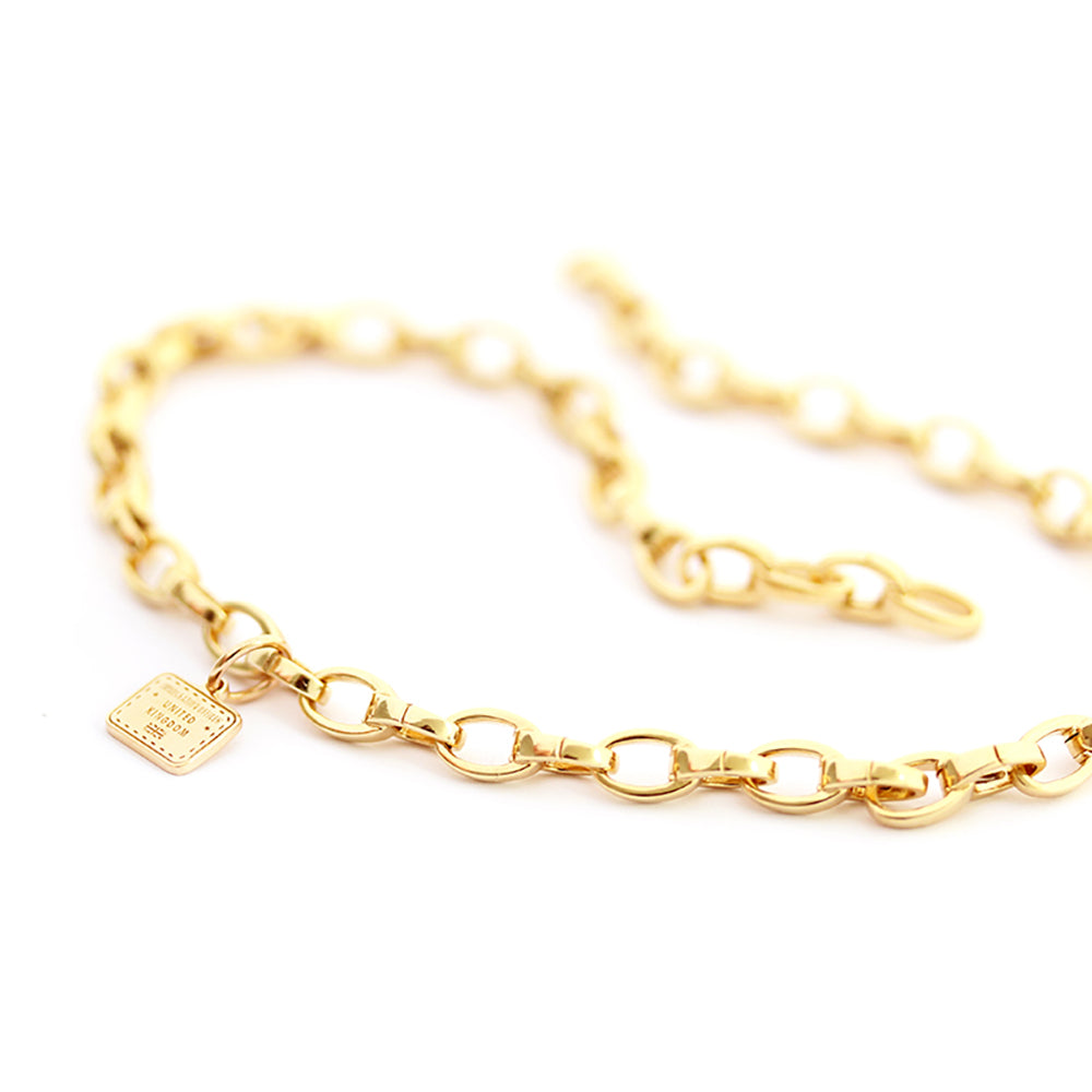 Slim Solid Gold Infinity Link Charm Necklace (Ships Oct.) (6103385800888)