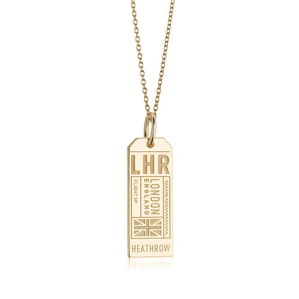 Solid Gold London Charm, LHR Luggage Tag - JET SET CANDY  (1720187551802)