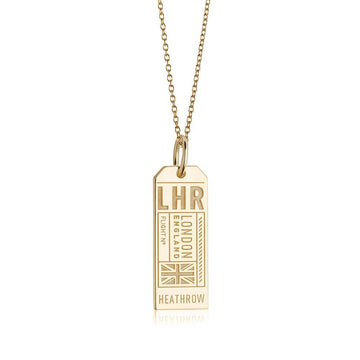 Solid Gold London Charm, LHR Luggage Tag