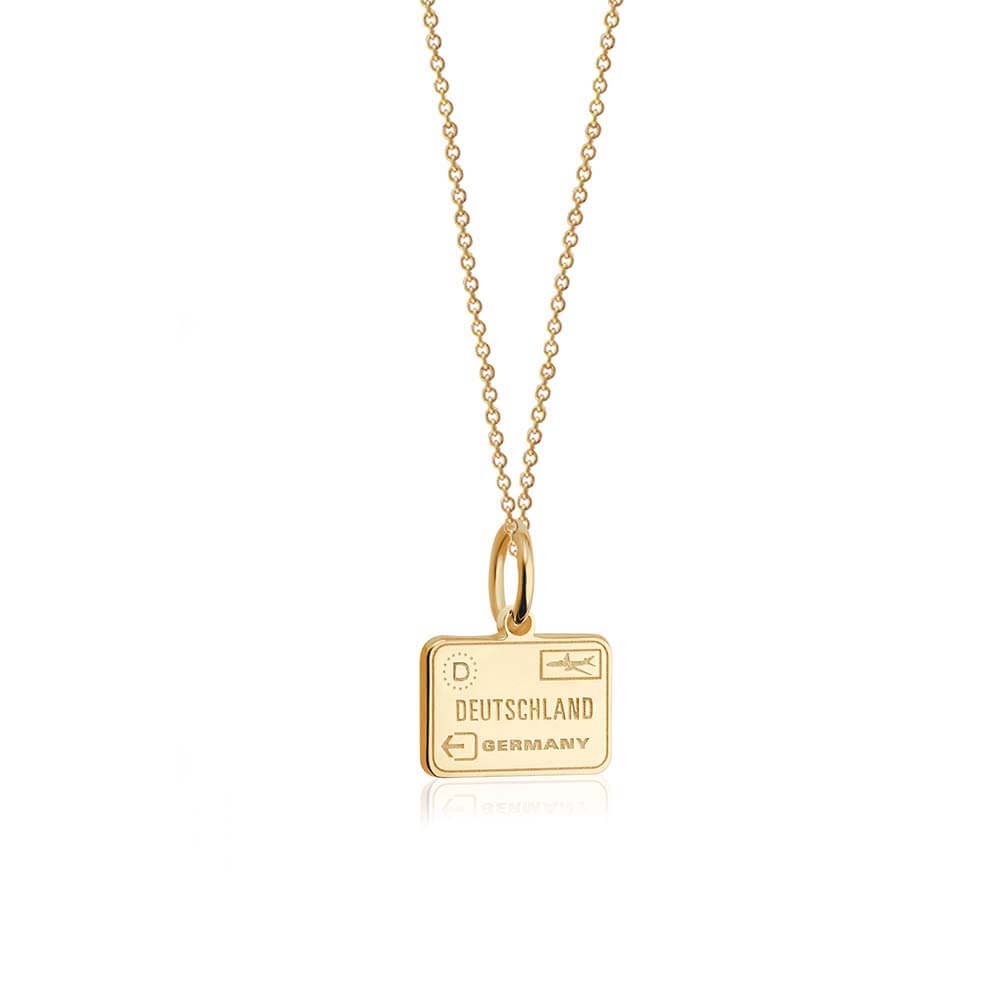 Solid Gold Mini Charm, Passport Stamp: Germany - JET SET CANDY  (1720171233338)