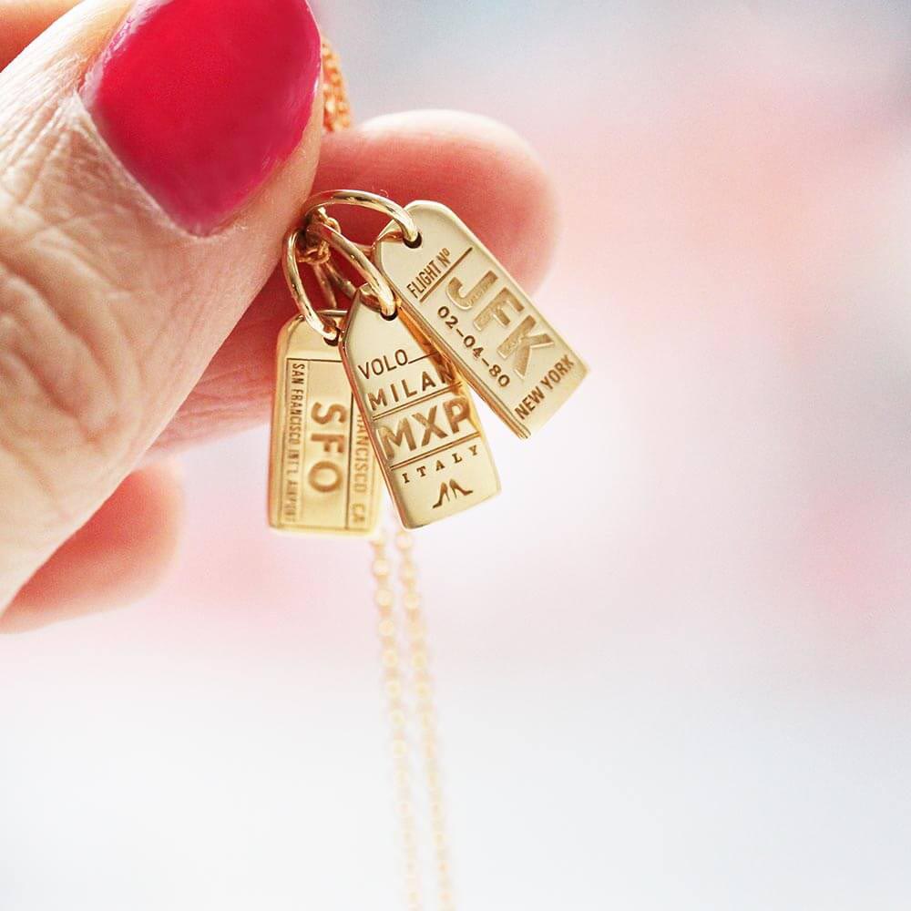 3 Solid Gold Mini Charms Bundle - JET SET CANDY (6597842337976)
