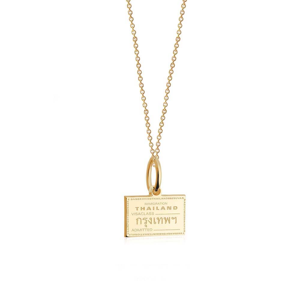 Solid Gold Mini Charm, Passport Stamp: Thailand - JET SET CANDY  (1720168448058)