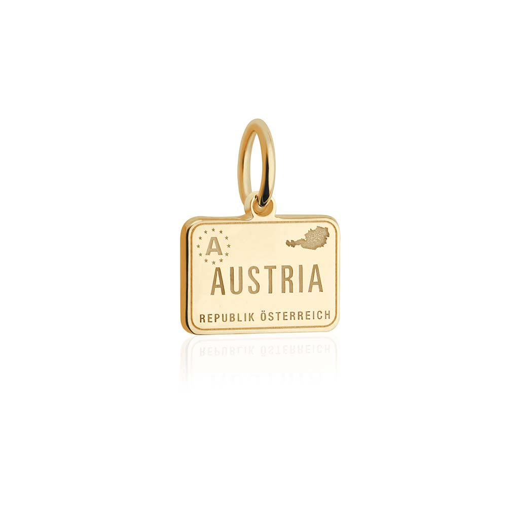 Mini Solid Gold Austria Passport Stamp Charm (4713006235736)